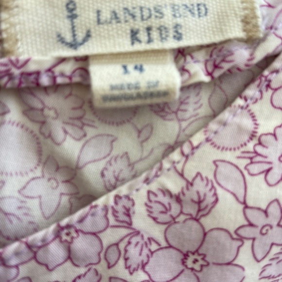 Land's End Girl's Purple Floral Print Blouse; Size Girl's 14 - Picture 2 of 2